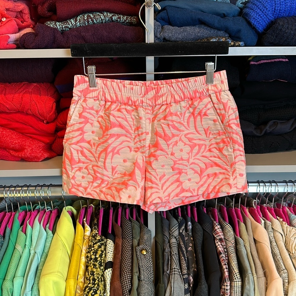 J Crew fluorescent peach and pale peach print shorts size XS​